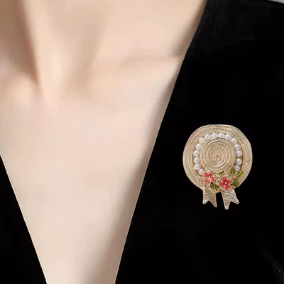 Yaxa sancaqları Women's Creative Pearl Hat Corsage