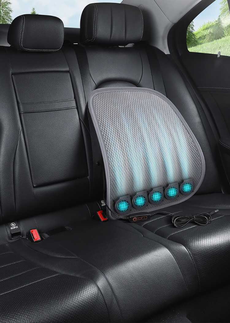Summer Lumbar Support Cooling USB Fan Backrest Cushion Office Waist Support with Three Adjustable Wind Speeds