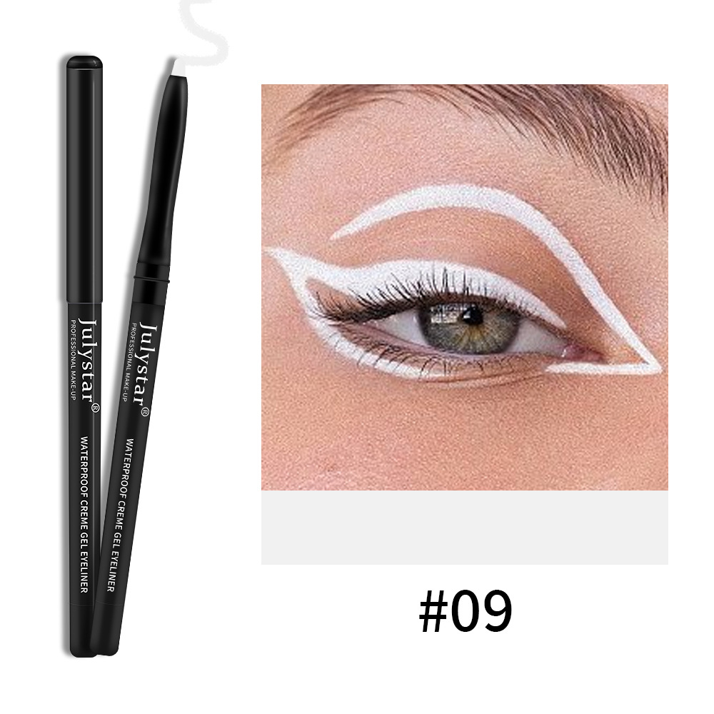Julystar durable color gel waterproof and not easy to smudge white eyeliner pen_voghion.com