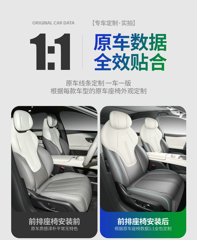 Directly from the manufacturer: Deep Blue L06 all-season perforated leather wear-resistant car seat cushion, full coverage custom seat cover