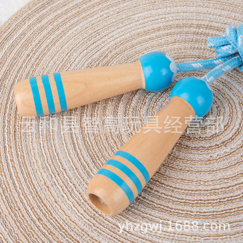 De madera de dibujos animados para niños saltar la cuerda de jardín de infantes ajustable suministros para estudiantes equipo de fitness para niños Deportes deportes al aire libre