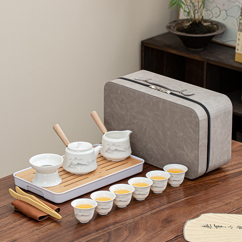陶瓷茶具套装功夫茶具便携式户外旅行泡茶茶壶商务礼品定制logo