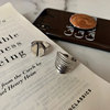Retro fashionable universal ring, silver 925 sample, simple and elegant design, Korean style, light luxury style