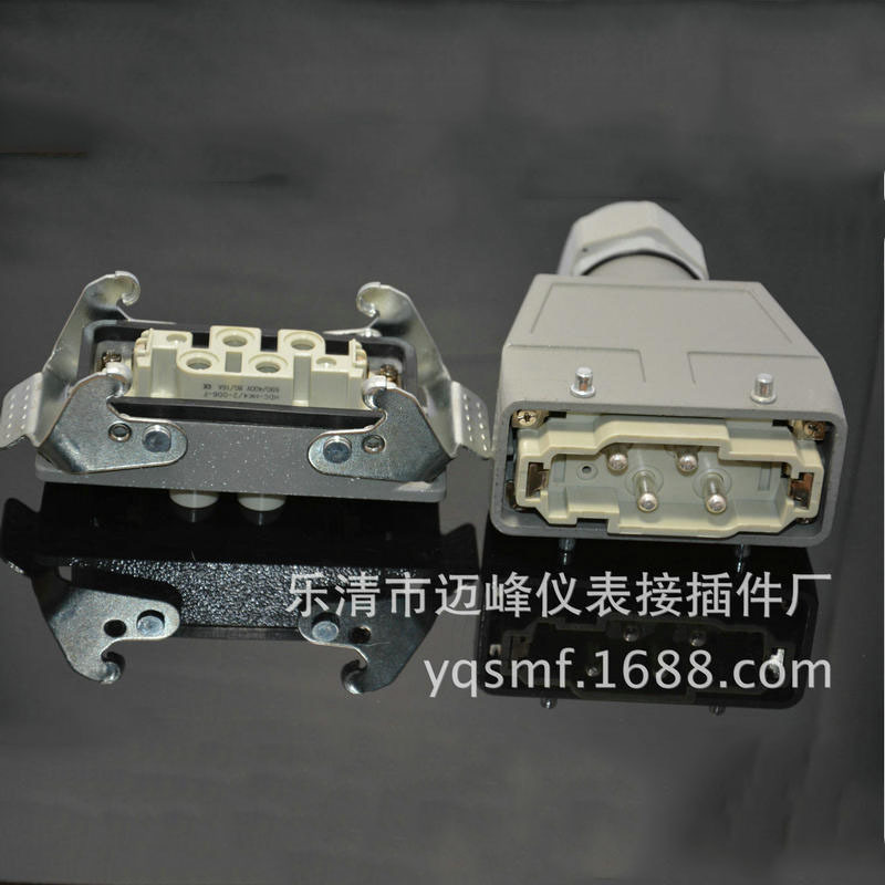 现货4芯航空插头80A工业重载连接器矩形电源连接器批发 HK-4+2