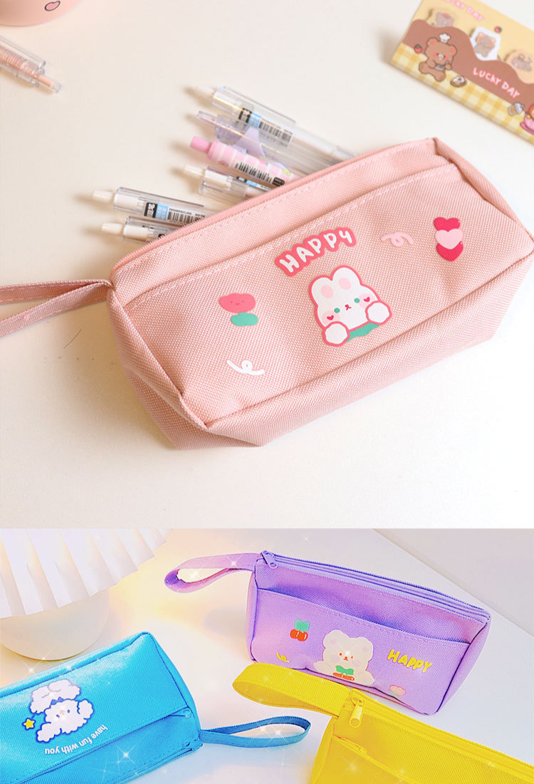 Double Layer Pencil Bag Girl Large Capacity Good-looking Ins Japanese Junior High School Student Girls Cute Stationery Box display picture 2