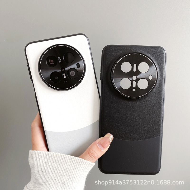 昆仑双拼色素皮壳适用于华为MATE80Pro P70 X70 NOVA14 P80手机壳