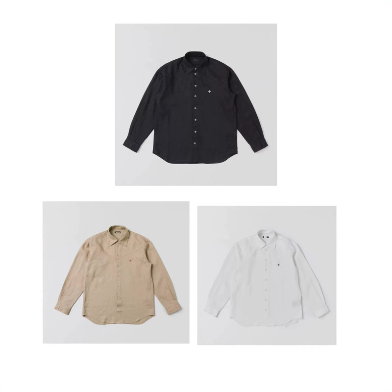Sk Cross-Pattern Linen Shirt, Celebrity-Inspired Casual Loose Solid Color Top