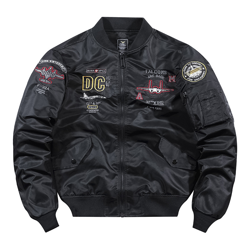 Neu Force MA1 Pilot männer Bestickte Baseball Frühling und Herbst Große Jacke Mantel_voghion.com