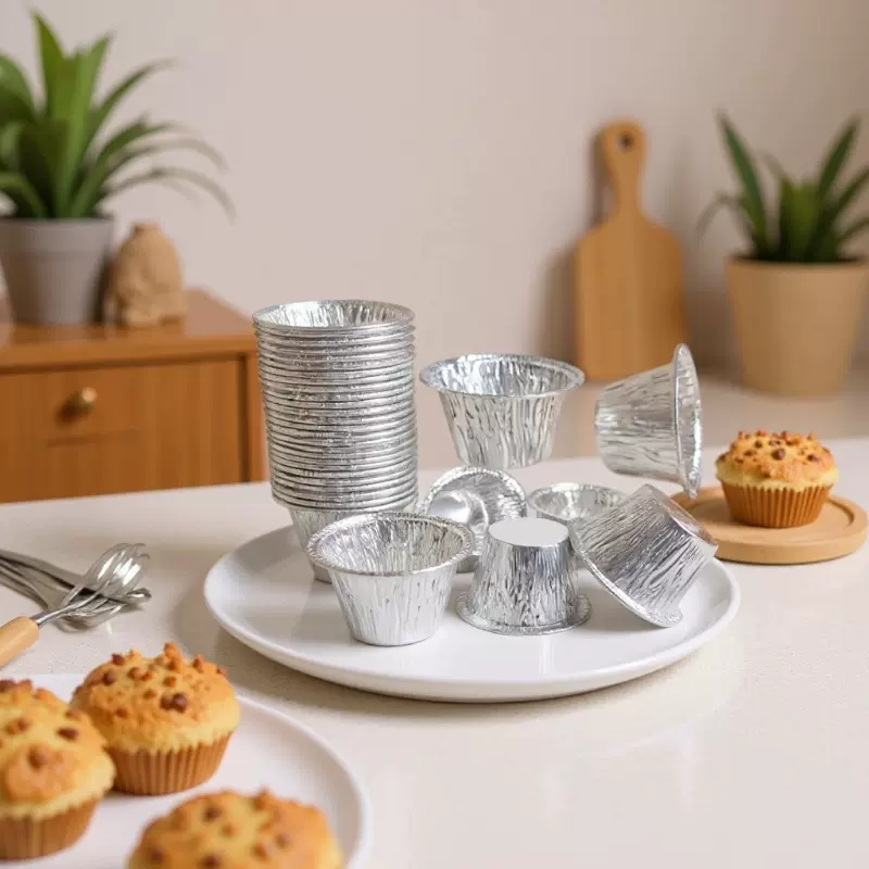 Y4 厂家批发一次性铝箔锡纸 耐烤铝箔杯集会洒杯可分解锡纸杯70mL