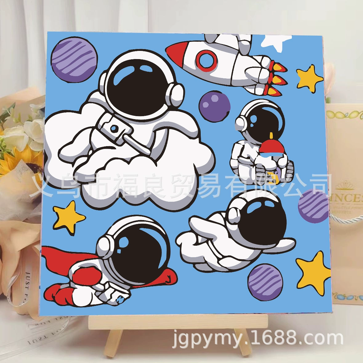Набор алмазной мозаики DIY 30×30 см, деревянная рама, стразы и инструменты для выкладки