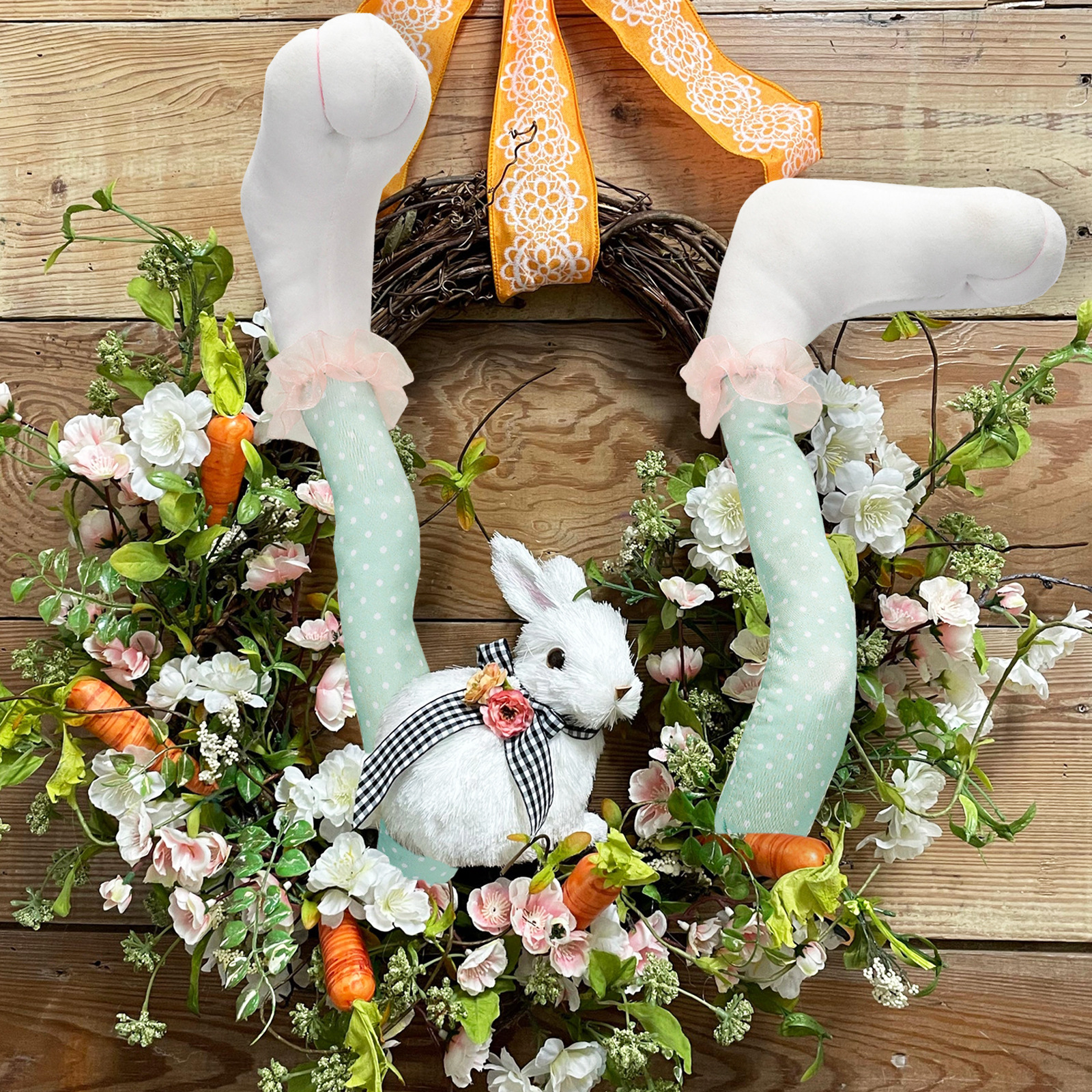 Nuevos productos de Pascua conejo de piernas largas manchas troncos de árbol DIY ramo de flores doblables decorativos hechos a mano