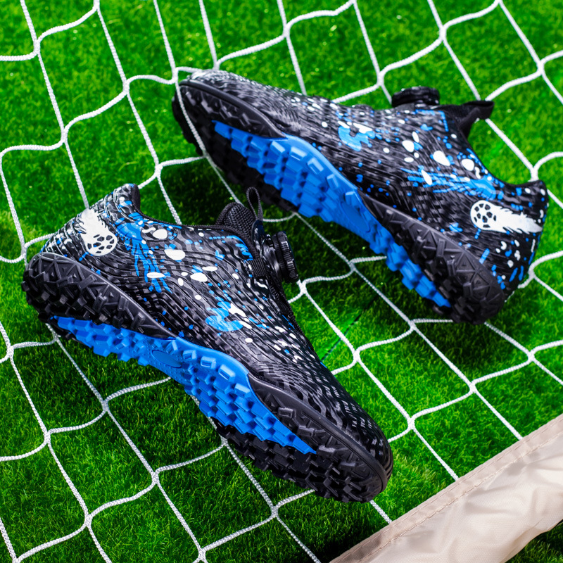 ShoeGlobe, scarpe sportive da ginnastica per la scuola elementare, con bottoni rotanti transfrontalieri, per bambini, con tacchetti da calcio_voghion.com