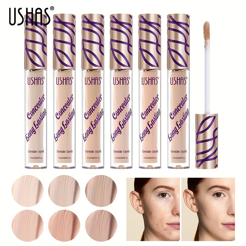 USHAS transfronterizo spot 6 color concelador líquido crema de lápiz hidratante de manchas de acné impresión de círculos oscuros estereoscópicos naturales