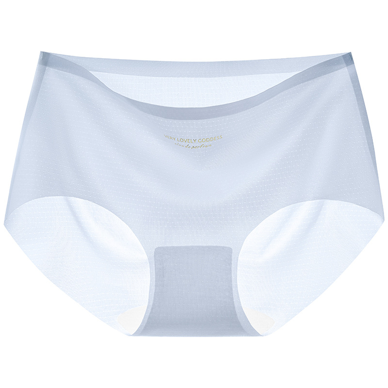 Ropa interior de verano para mujer, sensación fresca, seda de hielo, sin costuras, transpirable y cómoda, ropa interior sencilla de cintura media y alta, diosa femenina refrescante image 10