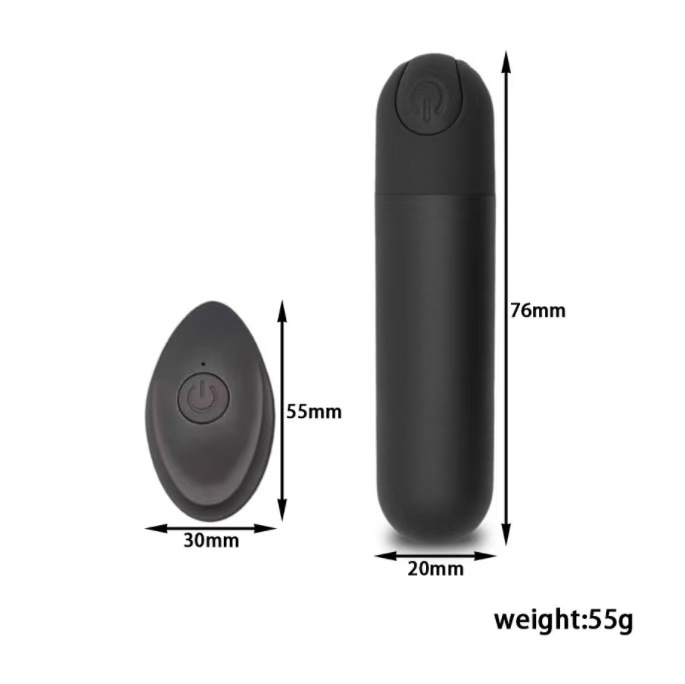 USB Rechargeable Wireless Remote Vibrating Egg Bullet Vibrator, Black ABS Body, Quiet Motor — detail image 10