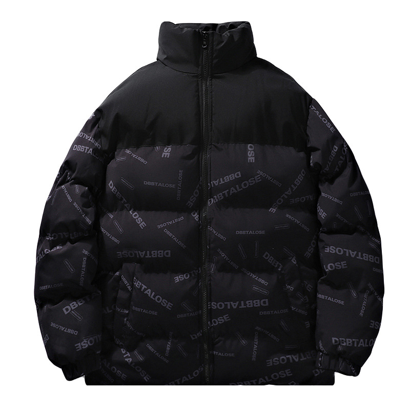 Chaqueta de algodón para hombre, otoño-invierno 2025, informal, gruesa, acolchada, con cuello alto.