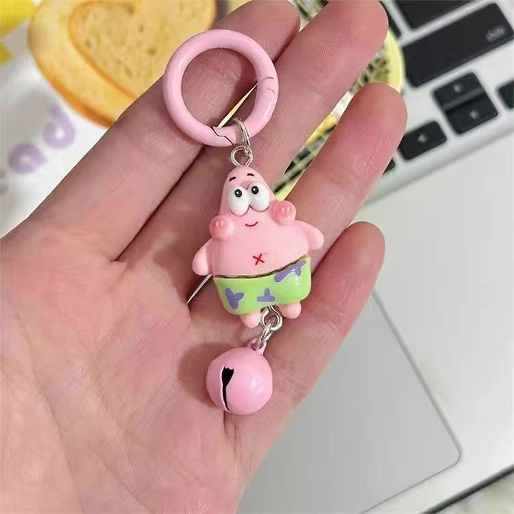 Tarjeta de campana D01 Baby Esponja Pi Big Star Keychain Cartoon nuevos accesorios lindos amigos regalos mochila colgar