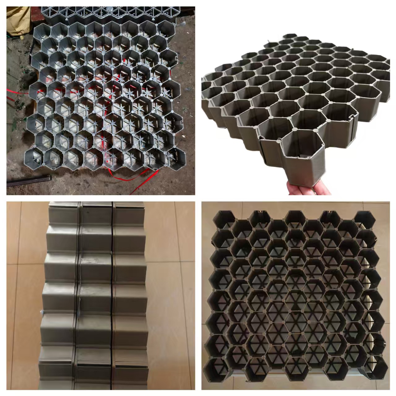 Grille de plantación de césped HDPE estacionamiento jardín verde de 4 cm de alto patio de grava bloqueado ecológico de protección de pendiente