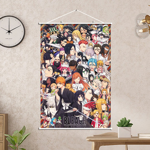 Death Hanging Painting Poster Scroll Wall Painting BLEACH Animation Peripheral Hanging Painting 60X90CM Cloth Painting