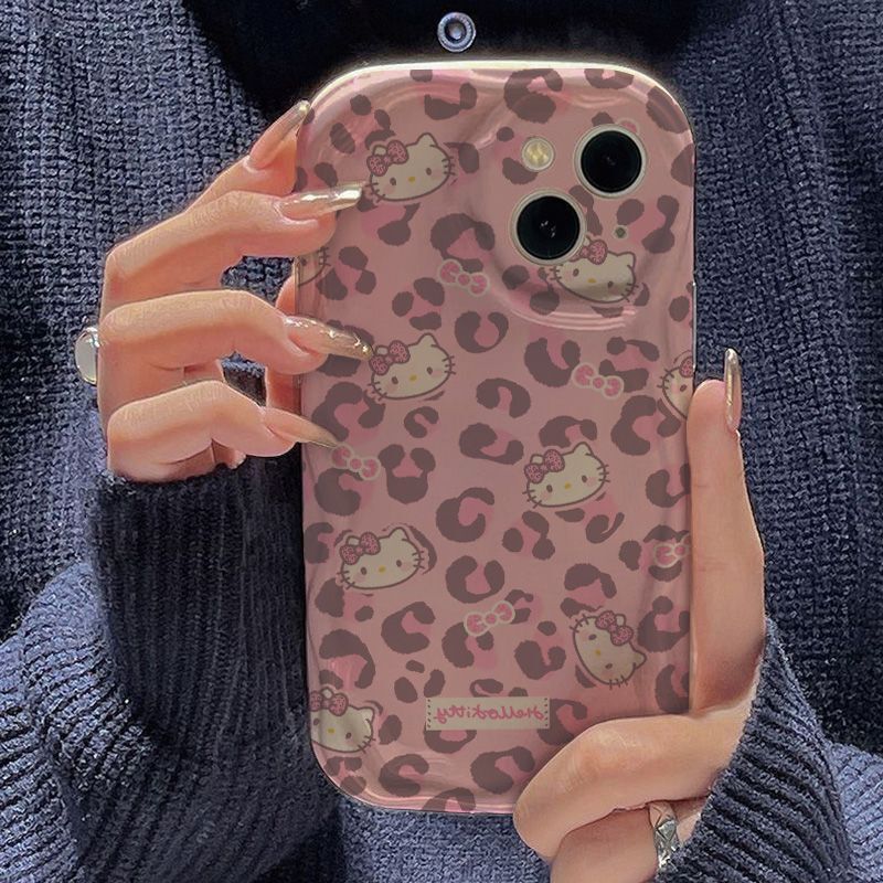 Foundation Leopard Print Kt Cat Suitable for Apple 13Promax Cream Pattern Mobile Phone Case Iphone15 Creative 14 Soft Shell 11 Foundation Leopard Print Kt Cat Suitable for Apple 13Promax Cream Pattern Mobile Phone Case Iphone15 Creative 14 Soft Shell 11