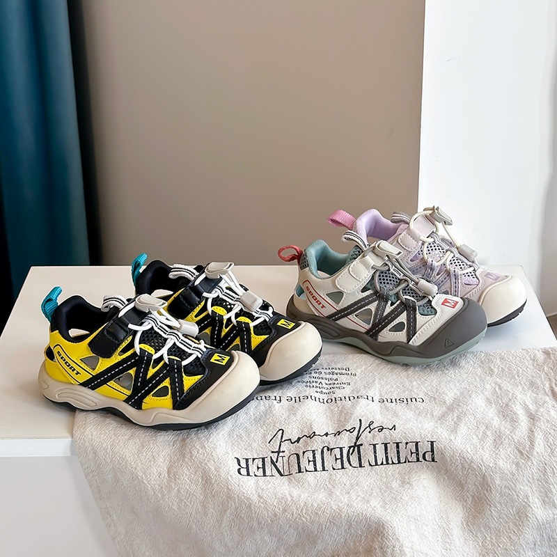 New Children's Closed Toe Sandals Breathable Casual Shoes For Girls Soft Sole Hollow Out Outdoor Beach Shoes For Boys_voghion.com