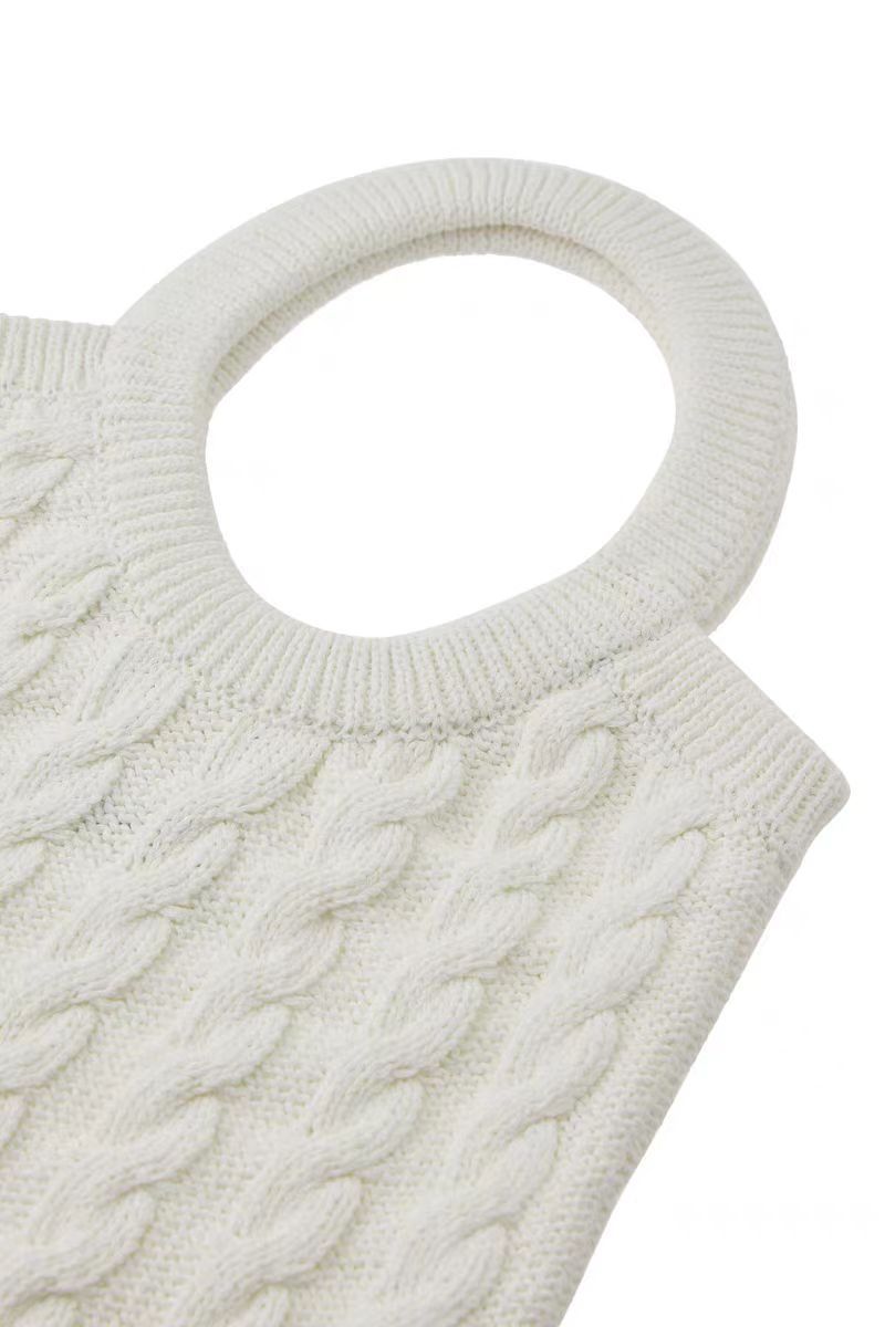 The Korean version of Instagram's niche new women's knitted bag, underarm single-shoulder bag, handbag and tote bag are simple and fashionable Specification drawing