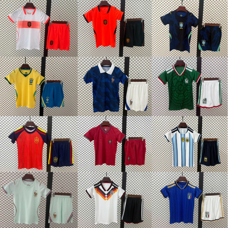 Factory Wholesale 2627 Season Children's Football Kits National Team Brazil France Spain England Football Uniforms