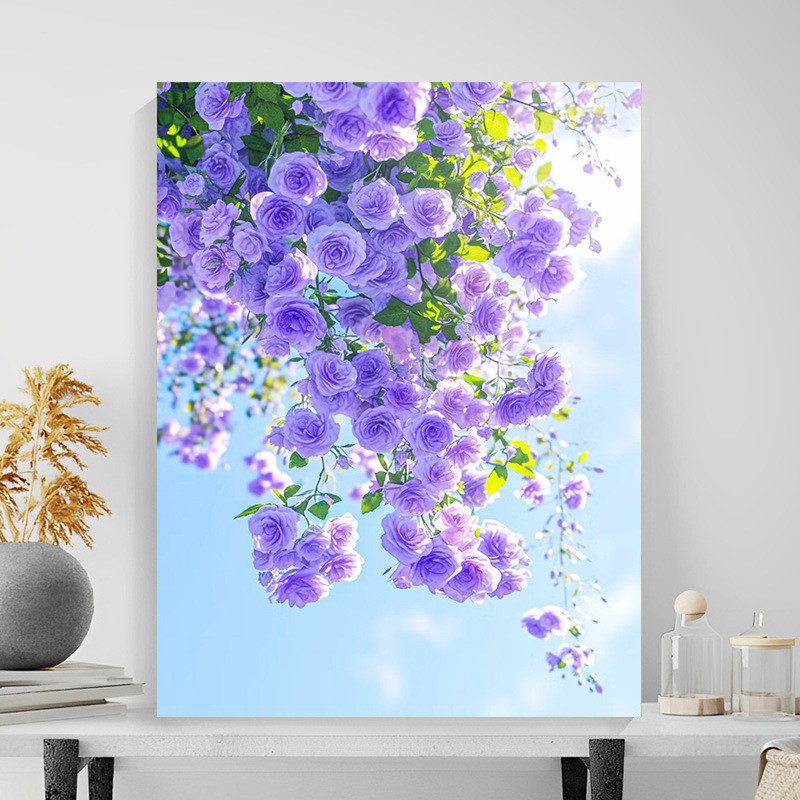 Pintura al óleo digital DIY paisaje floral pintada a mano pintada al óleo pintada decoración de la sala de estar pintada colgante de alta calidad pintura descomprimida image 61