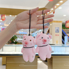 創意上吊歪頭豬書包掛件ins個性毛絨玩偶學生背包書包飾品鑰匙扣