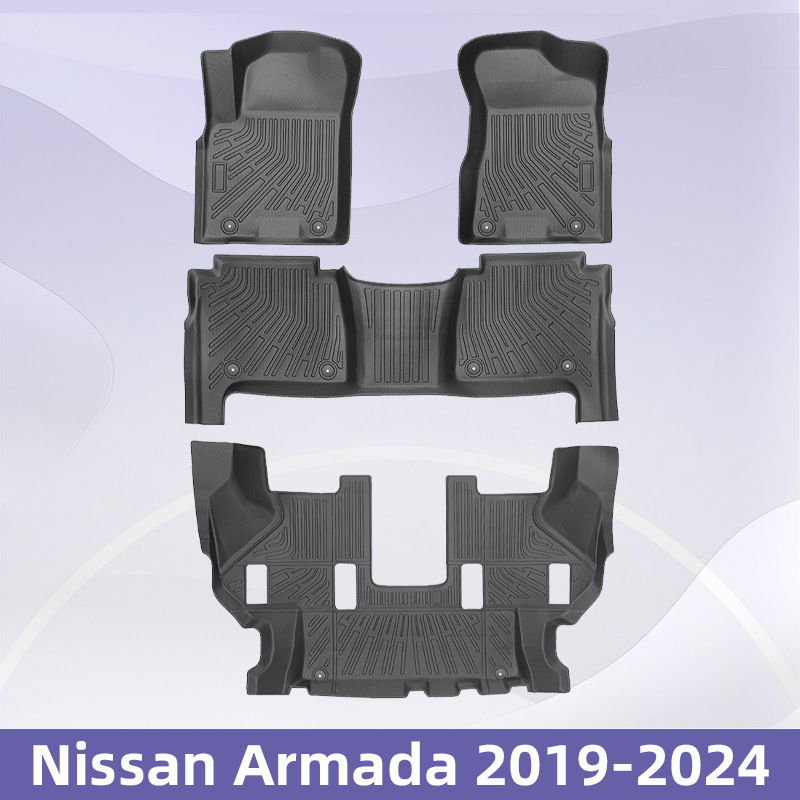 Aplicable a Nissan Armada 2019 - 2024 3D todo el tiempo TPE almohadilla de pie almohadilla de maletero