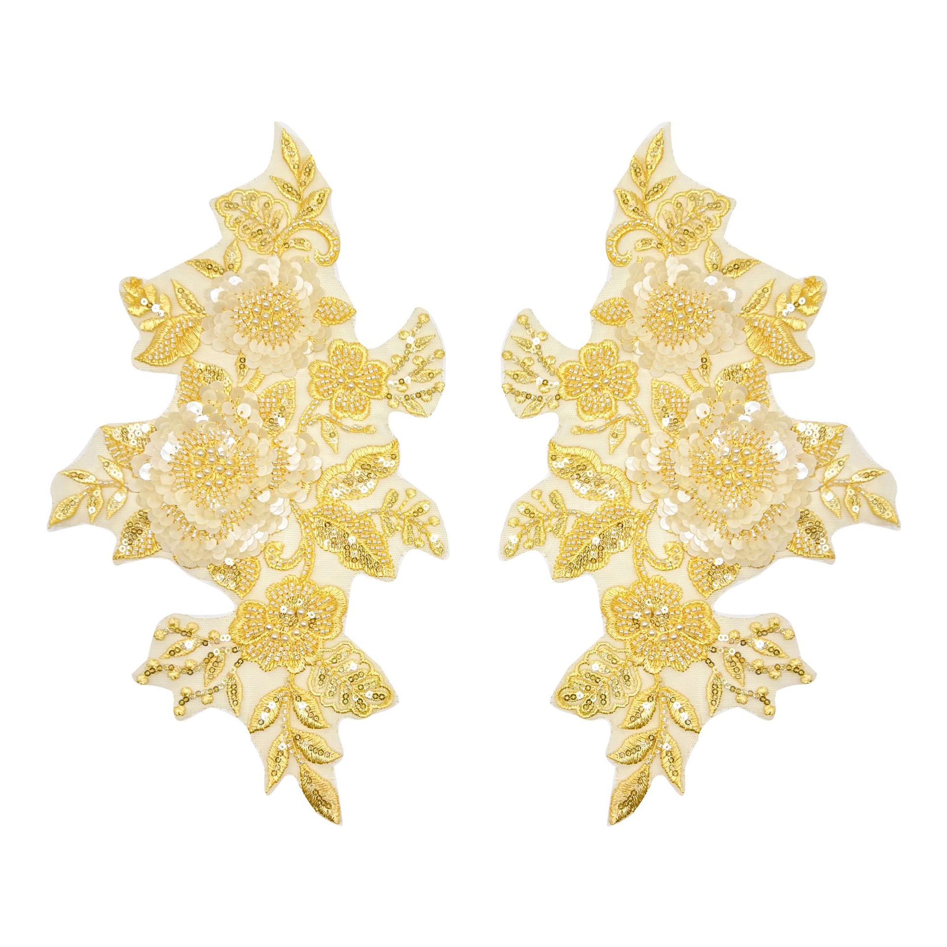 Perlas blancas de poliéster encaje estereoscópico cuentas de pecho encaje hueco de ropa china accesorios de abrigo decalques púrpura image 9