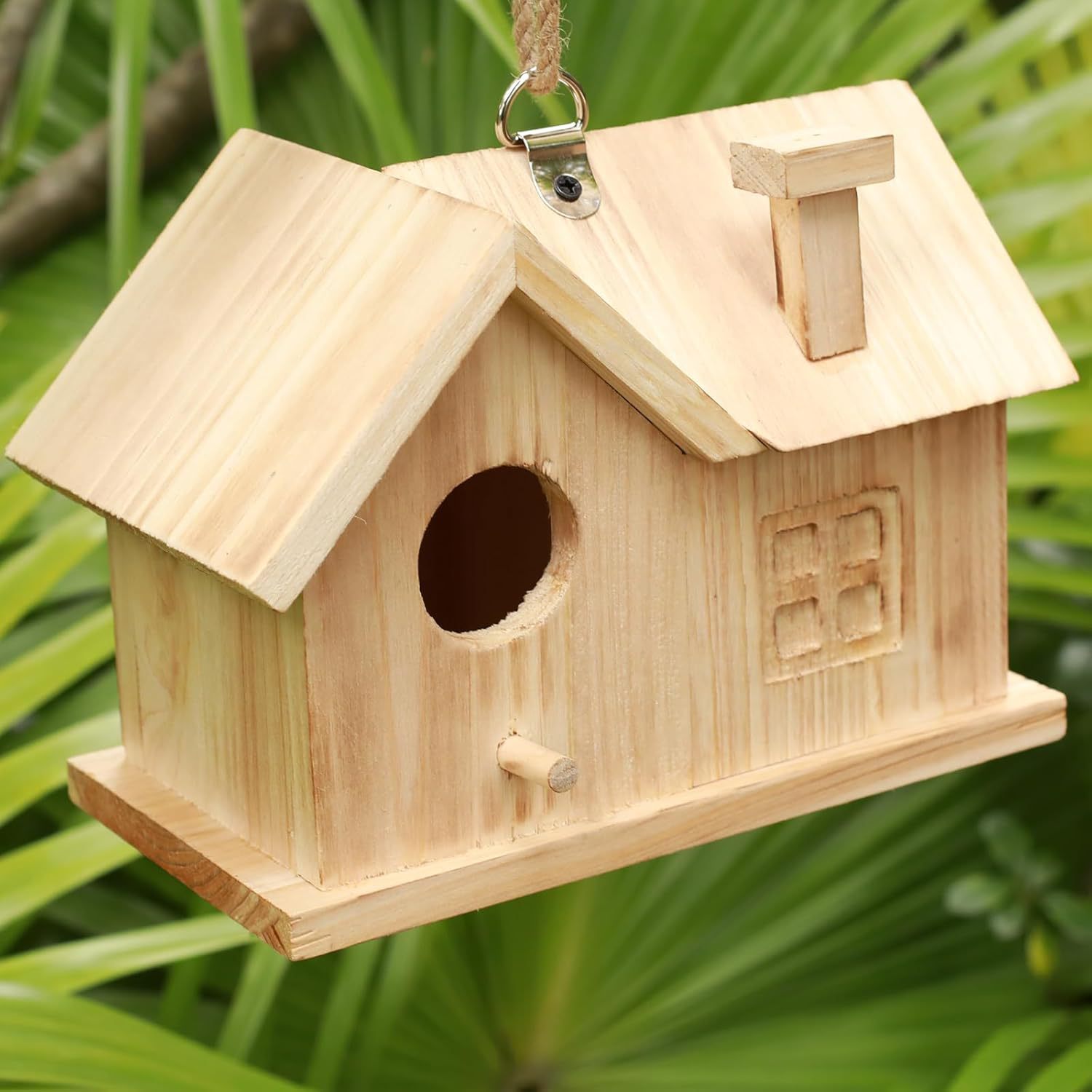 Madera nido de pájaros transfronterizo jardín al aire libre decoración nido de pájaros madera maciza pequeña casa de pájaros domésticos artículos de pájaros