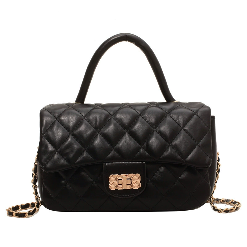 Small Shoulder Bag, Handheld Chain Strap, Summer Fashion Quilted Style, 21×14×8 cm