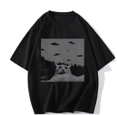 Verano Y2K tops de mujer casual retro de manga corta niña suelta cuello redondo camiseta negra Pedido mínimo de una pieza