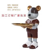 跨境树脂工艺品欧式新款暴力熊家居摆件客厅酒卧室装饰品厂家批发