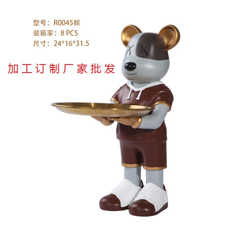 跨境树脂工艺品欧式新款暴力熊家居摆件客厅酒卧室装饰品厂家批发