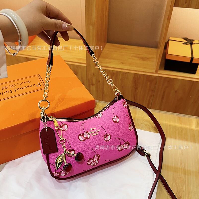 Cross-border Kou Home Bag New Style Textuous Light Luxury Chain Shoulder Underarm Bag Niche Fashion C0ach Crossbody Bag Bag