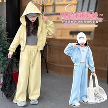 女大童卫衣套装春秋装2025新款洋气时髦小学生女孩休闲运动两件套
