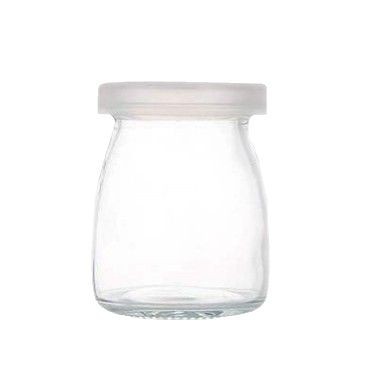 卸売り100mlガラス布丁瓶厚手牛乳カップ耐高温ヨーグルト瓶木栓ガラス瓶許瓶瓶