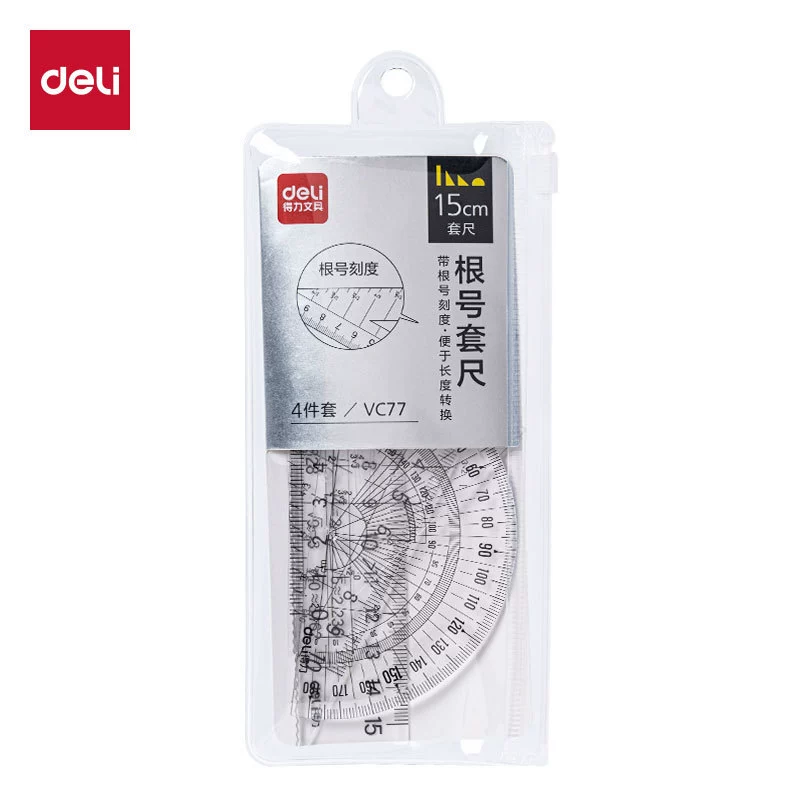 Набор линеек квадратного корня Deli VC77 (прозрачный) (набор)