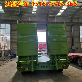 红寺堡区12.99米液压爬梯拖板车 平板式液压爬梯尾板车图片