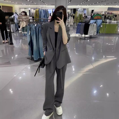 秋の新型婦人服職業スーツ軽豪華高級感小洋装気質スーツコートワイドパンツ2点セット