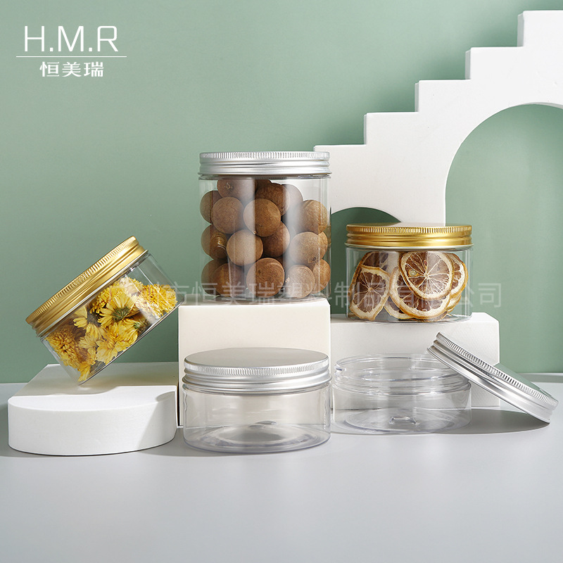 89牙铝盖150ml200ml广口瓶pet塑料瓶膏霜瓶糖果花茶罐食品级pet