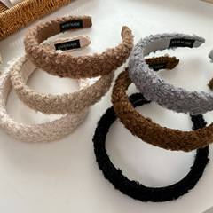 泰迪捲毛毛髮箍女秋冬網紅復古寬邊高顱頂顯臉小毛絨發卡外出髮飾