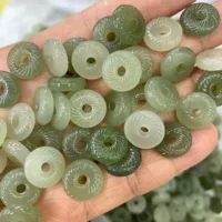 Оптовая продажа производителей натуральный Hutian Jade Цинхай Материал пончик Бубенчик кольцо DIY ювелирные изделия