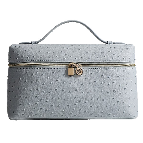 Small Square Box Lunch-Style Genuine Leather Handbag 2025 New Ostrich Grain Makeup Box Fashion Shoulder And Crossbody Bag For Women - Thumbnail 5