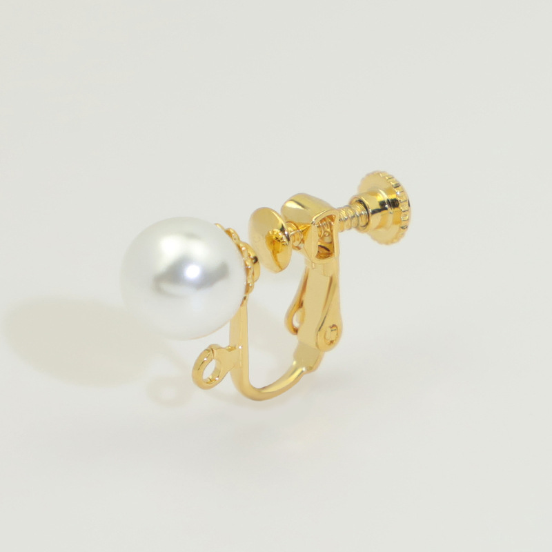 Ear clips pearl, 8mm