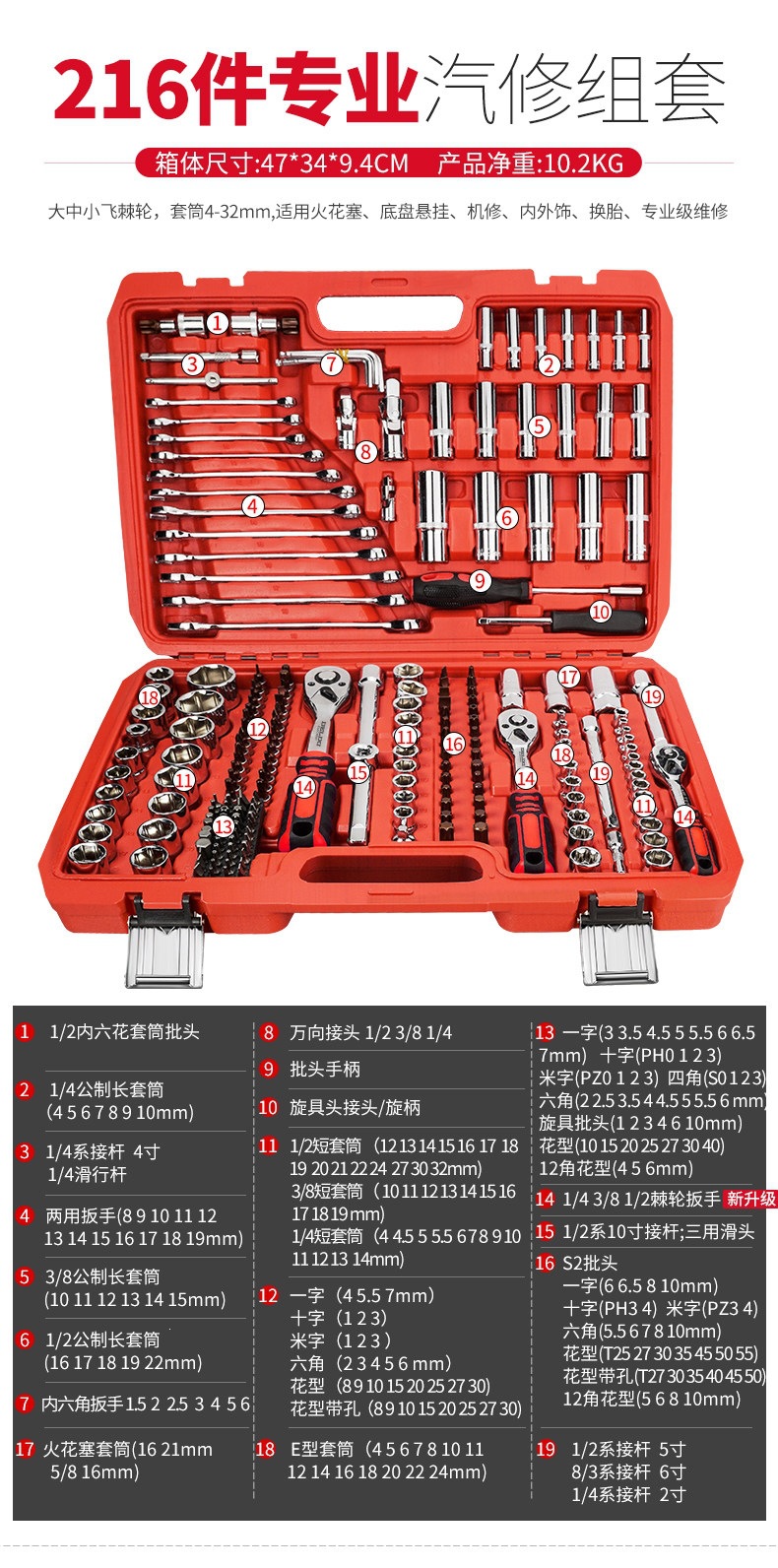 Delixi Auto Repair Tool Set Socket Wrench Ratchet Car Maintenance Combination Repair Box Multifunctional Small Tool Set