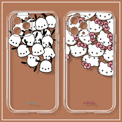 卡通帕恰狗凱蒂貓適用iPhone13手機殼蘋果14promax全包防摔15情侶