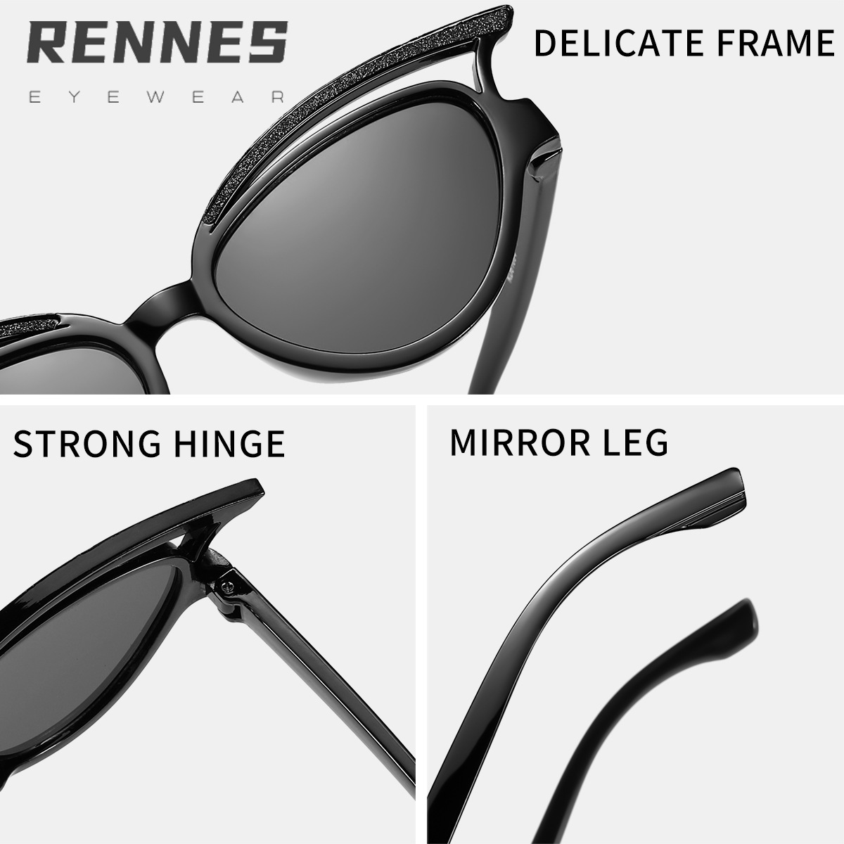 Gafas de sol de marco de ojo de gato finas huecas de color caramelo para niños y niñas